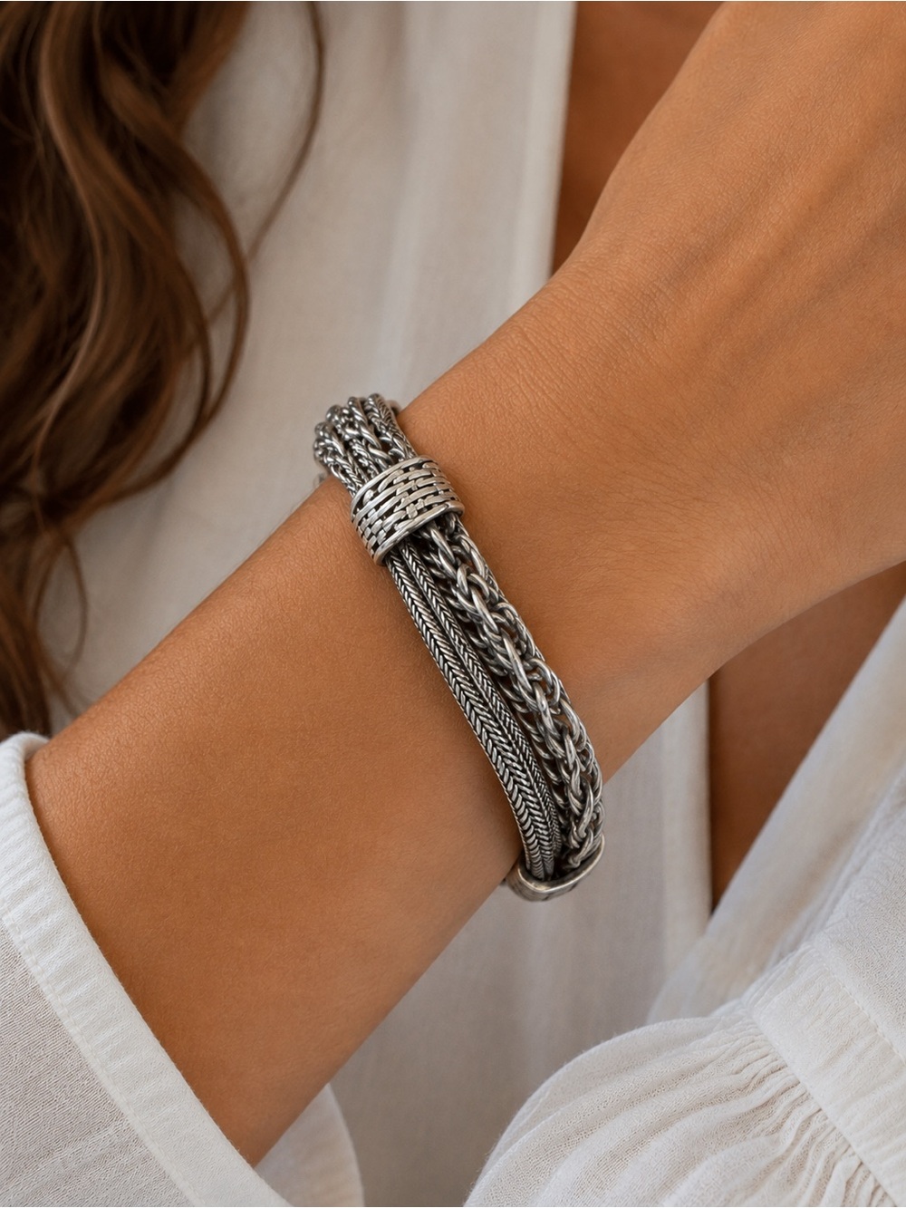 Silpada "Talk of the Town" Multi-Chain Bracelet (Model B1702)